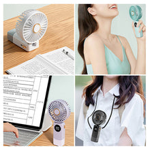 Load image into Gallery viewer, 1Pc 1200mAh USB Rechargeable Fan Portable Handheld Fold Office Desktop Folding Electric Digital Fan with Base Wind Cooling Fan
