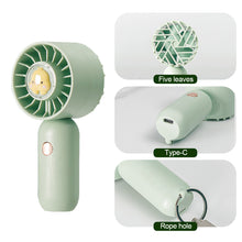 Load image into Gallery viewer, 1Pc Cartoon Small Fan Desktop Cute Mini Handheld Fan With USB Rechargeable Summer Cooling Portable Fan
