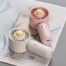 Load image into Gallery viewer, 1Pc Cartoon Small Fan Desktop Cute Mini Handheld Fan With USB Rechargeable Summer Cooling Portable Fan
