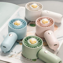 Load image into Gallery viewer, 1Pc Cartoon Small Fan Desktop Cute Mini Handheld Fan With USB Rechargeable Summer Cooling Portable Fan
