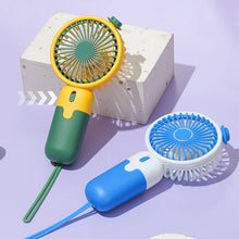 Load image into Gallery viewer, 1Pc Cartoon Small Fan Desktop Cute Mini Handheld Fan With USB Rechargeable Summer Cooling Portable Fan
