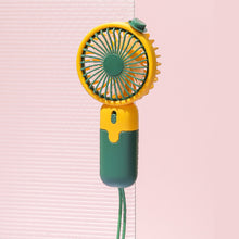 Load image into Gallery viewer, 1Pc Cartoon Small Fan Desktop Cute Mini Handheld Fan With USB Rechargeable Summer Cooling Portable Fan
