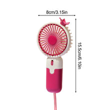 Load image into Gallery viewer, 1Pc Cartoon Small Fan Desktop Cute Mini Handheld Fan With USB Rechargeable Summer Cooling Portable Fan
