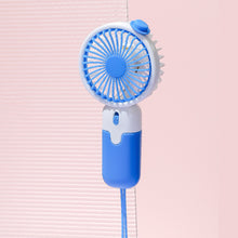 Load image into Gallery viewer, 1Pc Cartoon Small Fan Desktop Cute Mini Handheld Fan With USB Rechargeable Summer Cooling Portable Fan
