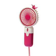 Load image into Gallery viewer, 1Pc Cartoon Small Fan Desktop Cute Mini Handheld Fan With USB Rechargeable Summer Cooling Portable Fan
