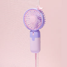 Load image into Gallery viewer, 1Pc Cartoon Small Fan Desktop Cute Mini Handheld Fan With USB Rechargeable Summer Cooling Portable Fan
