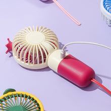 Load image into Gallery viewer, 1Pc Cartoon Small Fan Desktop Cute Mini Handheld Fan With USB Rechargeable Summer Cooling Portable Fan
