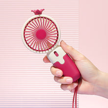 Load image into Gallery viewer, 1Pc Cartoon Small Fan Desktop Cute Mini Handheld Fan With USB Rechargeable Summer Cooling Portable Fan
