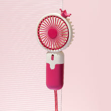 Load image into Gallery viewer, 1Pc Cartoon Small Fan Desktop Cute Mini Handheld Fan With USB Rechargeable Summer Cooling Portable Fan
