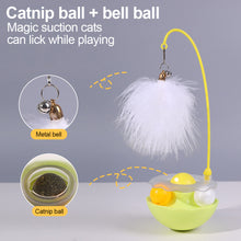 Load image into Gallery viewer, Tumbler Toys for Cats Kitten Interactive Bite Resistant Turntable Plush Feathers Pet Toy with Catnip Funny Pet Supplies
