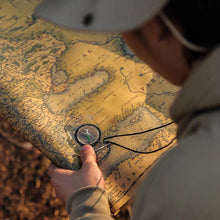 Load image into Gallery viewer, Outdoor Mini Compass Map with Scale Ruler Portable Compass for Hiking Camping Cycling Survival Compass Guiding Tool
