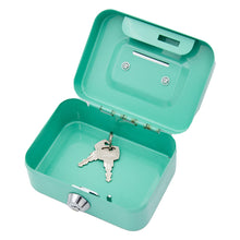 Load image into Gallery viewer, Small Money Safe Box Lockable Cash Box with Keys Portage Metal Sturdy Lock Box Coin Box Coin Storage Jar With Lock
