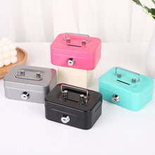 Load image into Gallery viewer, Small Money Safe Box Lockable Cash Box with Keys Portage Metal Sturdy Lock Box Coin Box Coin Storage Jar With Lock
