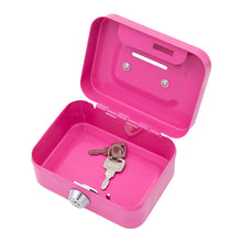 Load image into Gallery viewer, Small Money Safe Box Lockable Cash Box with Keys Portage Metal Sturdy Lock Box Coin Box Coin Storage Jar With Lock
