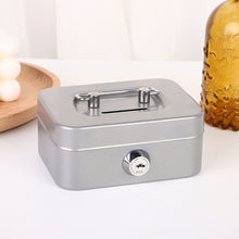 Load image into Gallery viewer, Small Money Safe Box Lockable Cash Box with Keys Portage Metal Sturdy Lock Box Coin Box Coin Storage Jar With Lock
