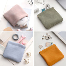 Load image into Gallery viewer, Portable Sunglasses Bag Storage Pouch Soft Leather Waterproof Bag Simple Lipstick Headphone Cable Storage Bag
