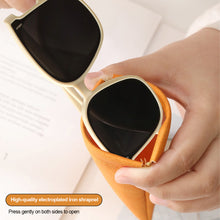 Load image into Gallery viewer, Portable Sunglasses Bag Storage Pouch Soft Leather Waterproof Bag Simple Lipstick Headphone Cable Storage Bag

