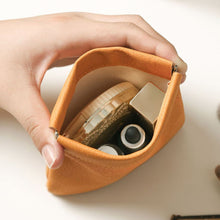 Load image into Gallery viewer, Portable Sunglasses Bag Storage Pouch Soft Leather Waterproof Bag Simple Lipstick Headphone Cable Storage Bag
