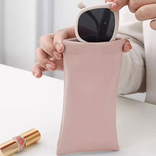 Load image into Gallery viewer, Portable Sunglasses Bag Case Storage Pouch Soft PU Leather Waterproof Bag Simple Lipstick Headphone Cable Storage Bag
