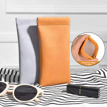 Load image into Gallery viewer, Portable Sunglasses Bag Case Storage Pouch Soft PU Leather Waterproof Bag Simple Lipstick Headphone Cable Storage Bag
