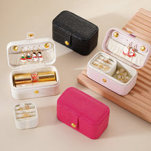 Load image into Gallery viewer, Mini Jewelry Box PU Leather Ring Stud Earring Storage Box Pearlescent Leather Women Trinkets Organizer 2024 Trend Fashion Travel Small Case
