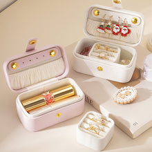 Load image into Gallery viewer, Mini Jewelry Box PU Leather Ring Stud Earring Storage Box Pearlescent Leather Women Trinkets Organizer 2024 Trend Fashion Travel Small Case

