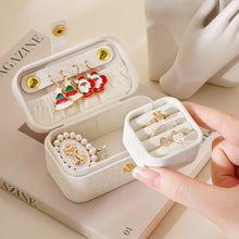 Load image into Gallery viewer, Mini Jewelry Box PU Leather Ring Stud Earring Storage Box Pearlescent Leather Women Trinkets Organizer 2024 Trend Fashion Travel Small Case
