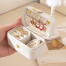 Load image into Gallery viewer, Mini Jewelry Box PU Leather Ring Stud Earring Storage Box Pearlescent Leather Women Trinkets Organizer 2024 Trend Fashion Travel Small Case
