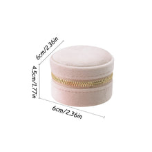 Load image into Gallery viewer, Mini Round Jewelry Box With Mirror Velvet Surface Ring Stud Earring Storage Box Women Trinkets Organizer Delicate Size 2024 Trend Fashion
