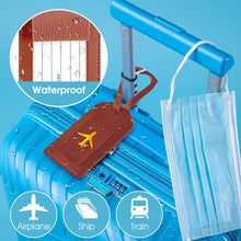 Load image into Gallery viewer, PU Leather Luggage Tag Baggage Bag Tag Suitcase Identifier Label With Signature Paper Glided Boarding Bag Tag Travel Accessory
