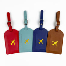 Load image into Gallery viewer, PU Leather Luggage Tag Baggage Bag Tag Suitcase Identifier Label With Signature Paper Glided Boarding Bag Tag Travel Accessory
