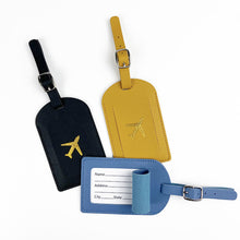Load image into Gallery viewer, PU Leather Luggage Tag Baggage Bag Tag Suitcase Identifier Label With Signature Paper Glided Boarding Bag Tag Travel Accessory
