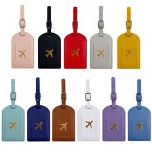 Load image into Gallery viewer, PU Leather Luggage Tag Baggage Bag Tag Suitcase Identifier Label With Signature Paper Glided Boarding Bag Tag Travel Accessory
