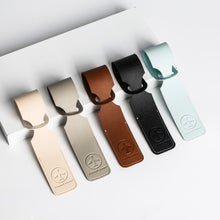 Load image into Gallery viewer, PU Leather Embossed Luggage Tag Baggage Bag Tag Suitcase Identifier Label Id Address Holder Luggage Tag Travel Accessory
