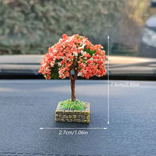 Load image into Gallery viewer, Car Square Base Mini Tree Interior Accessories Center Console Decorations Car Mounted Plant Simulated Flower Ornament
