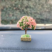 Load image into Gallery viewer, Car Square Base Mini Tree Interior Accessories Center Console Decorations Car Mounted Plant Simulated Flower Ornament
