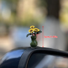 Load image into Gallery viewer, Cute Car Mini Sunflower Vase Interior Decoration Center Console Decoration Auto Ornaments Ceramics For Car Gifts Accessories
