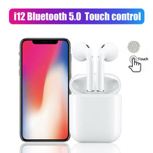 Load image into Gallery viewer, i12 Bluetooth 5.0 Earphone Wireless Earphones Smart Touch Control Earbuds
