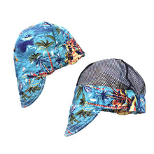 Load image into Gallery viewer, Beach Pattern Pure Cotton Welding Hat Adjustable Sweat Absorbent Breathable Labor Protection Dust-Proof Cap

