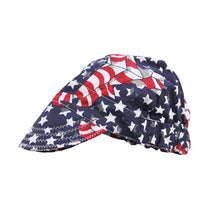 Load image into Gallery viewer, Stars And Stripes Pattern Pure Cotton Welding Hat Adjustable Sweat Absorbent Breathable Labor Protection Dust-Proof Cap

