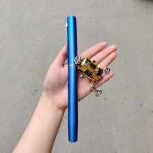 Load image into Gallery viewer, 1.4/1.6M Mini Pen Fishing Rod Retractable Pocket Ice Fishing Pole Ultra-Light Portable Long Casting Raft Fishing Rod
