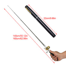 Load image into Gallery viewer, 1.4/1.6M Mini Pen Fishing Rod Retractable Pocket Ice Fishing Pole Ultra-Light Portable Long Casting Raft Fishing Rod
