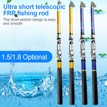 Load image into Gallery viewer, 1.5/1.8M Soft Tail Rock Pole Ultra Short Section Retractable FRP Sea Fishing Rod Fishing Supplies
