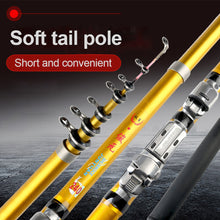 Load image into Gallery viewer, 1.5/1.8M Soft Tail Rock Pole Ultra Short Section Retractable FRP Sea Fishing Rod Fishing Supplies
