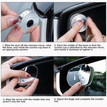 Load image into Gallery viewer, 2Pcs Car Rearview Blind Spot Mirror 360 Degree Adjustable HD Frameless Mirrors Wide-angle Rearview Auxiliary Mirrors
