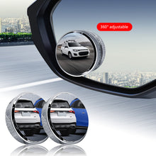 Load image into Gallery viewer, 2Pcs 360° Rotating Car Blind Spot Side Rear View Mirror Wide Angle Adjustable Round Mirror Suction Cup Convex Mirror
