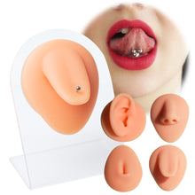 Load image into Gallery viewer, Human Facial Features Model Puncture Perforation Silicone Ear Model Nose Tongue Eyes Navel Big Mouth Ear Model
