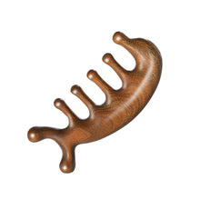Load image into Gallery viewer, Wide-toothed Anti-static Massage Scrapping Hair Comb Green Sandalwood Meridian Comb Scalp Massage Meridian Hair Comb
