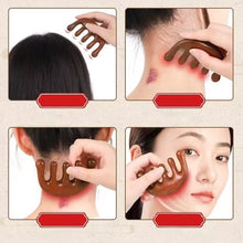 Load image into Gallery viewer, Wide-toothed Anti-static Massage Scrapping Hair Comb Green Sandalwood Meridian Comb Scalp Massage Meridian Hair Comb
