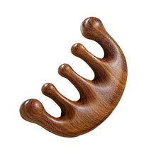 Load image into Gallery viewer, Wide-toothed Anti-static Massage Scrapping Hair Comb Green Sandalwood Meridian Comb Scalp Massage Meridian Hair Comb
